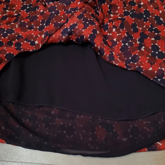 Diane Von Furstenberg 100% silk sleeveless top. Scarf. Red, navy blue. Size M. - Picture 5 of 14